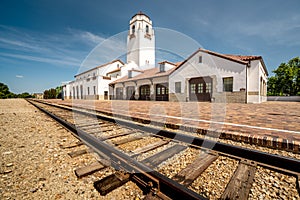 Classic train Depot and train tracks