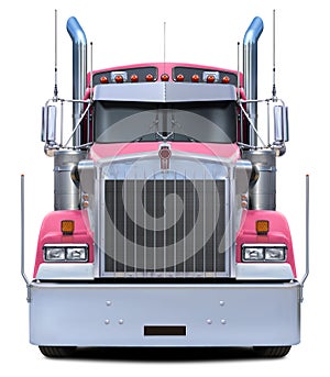 Classic truck Kenworth W900 in pink. photo