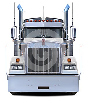 Classic truck Kenworth W900 in white. photo