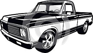 Classic Truck, Muscle car, Classic car, Stencil, Silhouette, Vector Clip Art - Truck 4x4 Off Road - Offroad car for