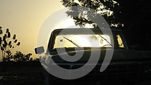 Classic truck silhouette in West Africa