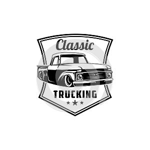 Classic trucking and classic car service logo vector