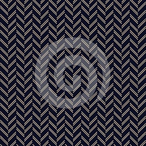 Classic tweed herringbone style pattern. Geometric lines print in blue and beige color. Classical English background for