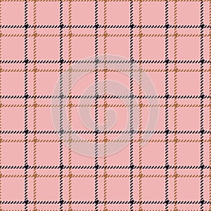 Classic tweed plaid style pattern. Geometric check print in pink and blue color. Classical English background Glen plaid