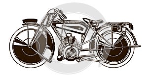 Classic two-stroke sporting motorcycle in side view