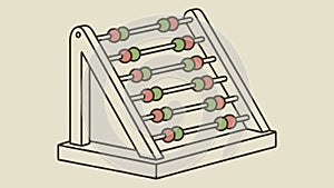 Classic Upright Abacus for Calculation and Learning, Traditional Tool, vector design Generative AI