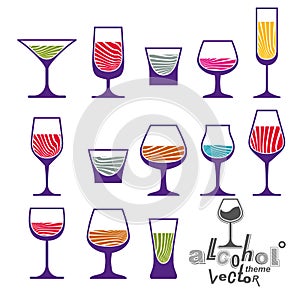 Classic vector goblets collection