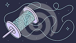 Thread Spool with Needle Sewing Kit Vector, vector design Generative AI