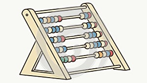 Classic Wooden Abacus, Tool for Learning and Calculation, vector design Generative AI