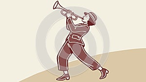 Classic Trombone Player Silhouette, vector design Generative AI
