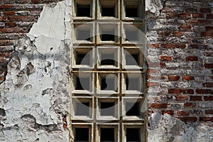 Classic ventilation, ancient brick wall