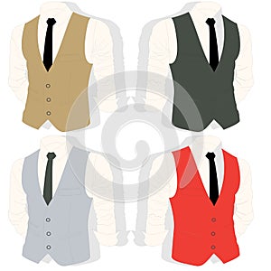 Classic vest, Ñream shirt and tie fashion vector