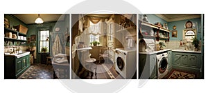 classic victorian laundry room interior design ai generated