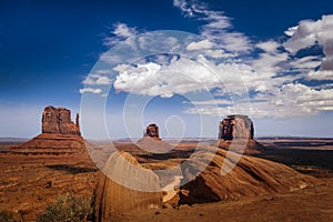 Classic View of Monument Valley and American West.