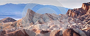 Classic view of Zabriskie Point, Death Valley