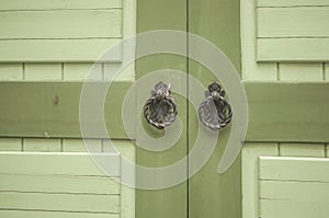 Classic vintage golden door knobs.