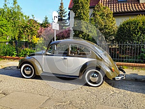 Classic vintage old Volkswagen Beetle car