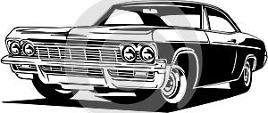 Classic vintage retro american legendary car Chevrolet Impala