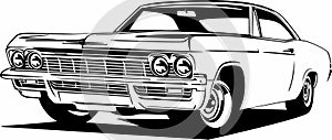 Classic vintage retro american legendary car Chevrolet Impala