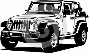 Classic vintage retro american legendary car Jeep Wrangler photo