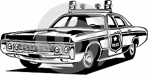 Classic vintage retro american legendary Police car Dodge