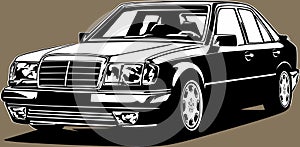 Classic vintage retro car image Mercedes 124