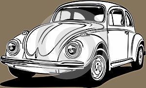 Classic vintage retro car image VW Bug