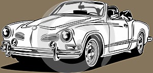 Classic vintage retro car image VW Karmann Cabrio