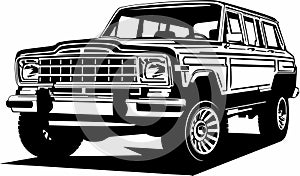 Classic vintage retro legendary American car Jeep Wagoneer