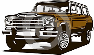 Classic vintage retro legendary American car Jeep Wagoneer