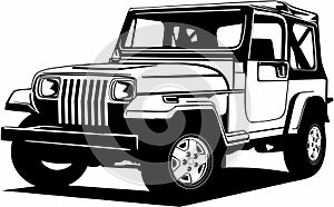 Classic vintage retro legendary American car Jeep Wrangler