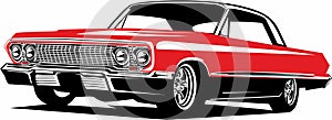 Classic vintage retro legendary American muscle car Chevrolet Impala photo