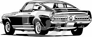 Classic vintage retro legendary American muscle car Ford Mustang Bullitt