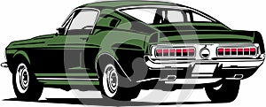 Classic vintage retro legendary American muscle car Ford Mustang Bullitt