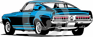 Classic vintage retro legendary American muscle car Ford Mustang Bullitt