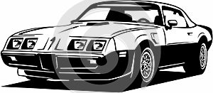 Classic vintage retro legendary American muscle car Pontiac Trans Am