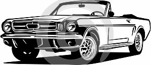 Classic vintage retro legendary American muscle Ford Mustang Cabrio photo
