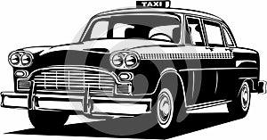 Classic vintage retro legendary American New York taxi cab