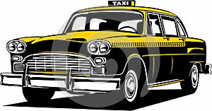 Classic vintage retro legendary American New York taxi cab