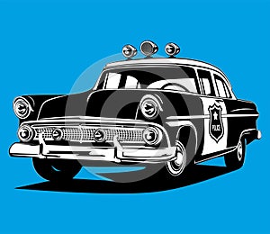 Classic vintage retro legendary american Police car