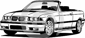 Classic vintage retro legendary car BMW E36 M3 cabrio