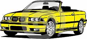 Classic vintage retro legendary car BMW E36 M3 cabrio