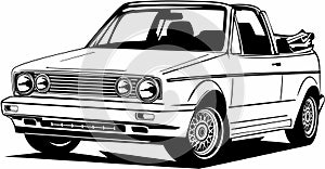 Classic vintage retro legendary car VW Golf Cabrio photo