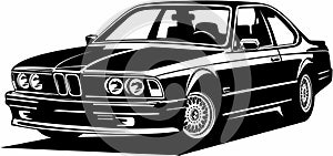 Classic vintage retro legendary German car BMW E24