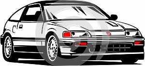 Classic vintage retro legendary Japanese sports car Honda CRX