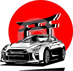 Classic vintage retro legendary Japanese sports car Nissan GTR