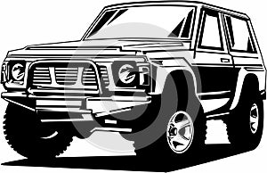 Classic vintage retro legendary Japanese sports car Nissan Patrol