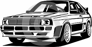 Classic vintage retro legendary Rally car Audi Quattro