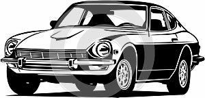 Classic vintage retro legendary Rally Car Datsun 240Z