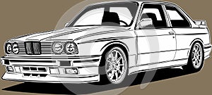 Classic vintage retro new custom sport car BMW 3